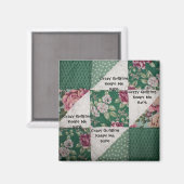 Crazy Quilting Square Magnet (Vorderseite/Rückseite)