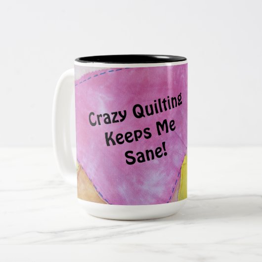 Crazy Quilting-Tasse Zweifarbige Tasse (Vorderseite Links)