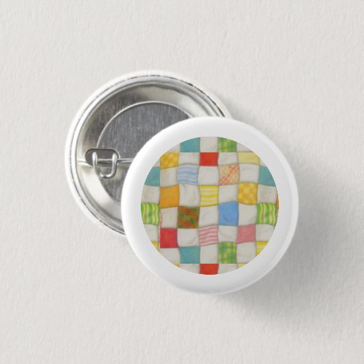 CRAZY QUILY Button Round Button - Weiß (Vorne & Hinten)