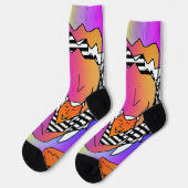 Crazy Quirky Faces Crew Socks Socken (Linkes Detail)