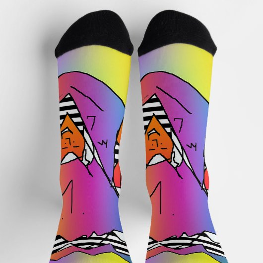 Crazy Quirky Faces Crew Socks Socken (Oben)
