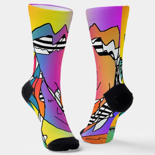 Crazy Quirky Faces Crew Socks Socken (Gewinkelt)