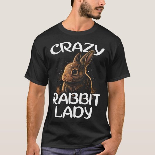 Crazy Rabbit Lady Cute Bunny Owner Breeder Hare M T-Shirt (Vorderseite)