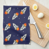 Crazy-Raketen Geschirrtuch (Viertel Falte)