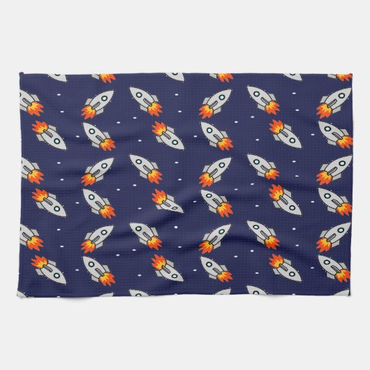 Crazy-Raketen Geschirrtuch (Horizontal)