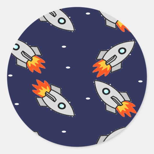 Crazy-Raketen Runder Aufkleber (Vorderseite)