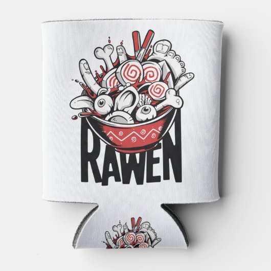 Crazy Ramen Noodle Zombie Design Dosenkühler (Vorderseite)