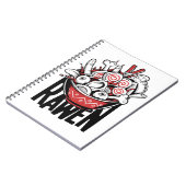 Crazy Ramen Noodle Zombie Design Notizblock (Linke Seite)