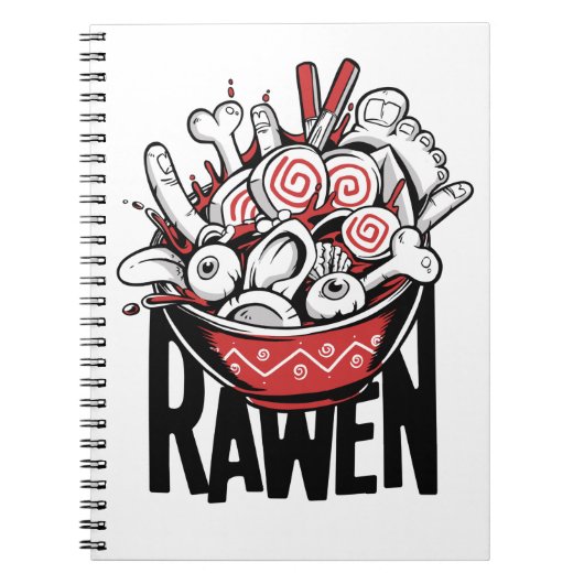Crazy Ramen Noodle Zombie Design Notizblock (Vorderseite)