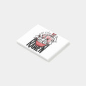 Crazy Ramen-Nudel-Zombie-Design Post-it Klebezettel (angewinkelt)