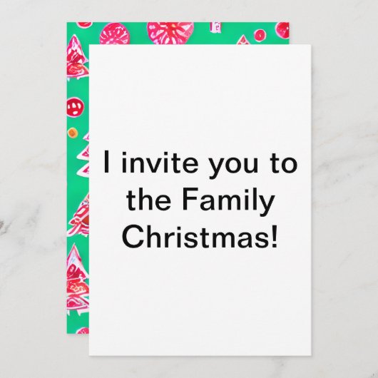 Crazy Red Candy Christmas Einladung (Vorne/Hinten)