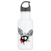 Crazy Red Nosed Reindeer Edelstahlflasche (Vorderseite)