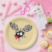 Crazy Red Nosed Reindeer Pappteller (Party)