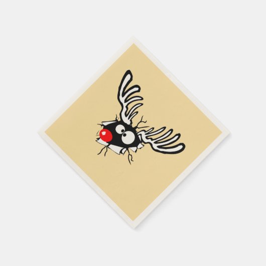 Crazy Red Nosed Reindeer Serviette (Ecke)