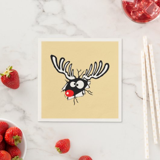 Crazy Red Nosed Reindeer Serviette (Beispiel)