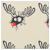 Crazy Red Nosed Reindeer Stoff (Nahaufnahme)