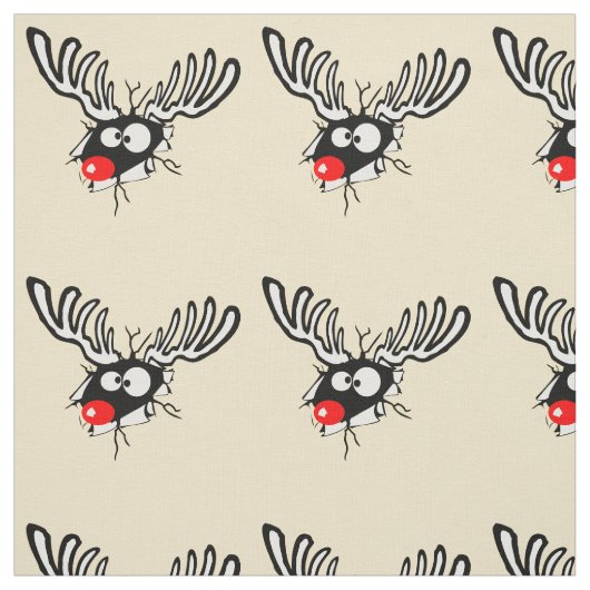 Crazy Red Nosed Reindeer Stoff (Muster)