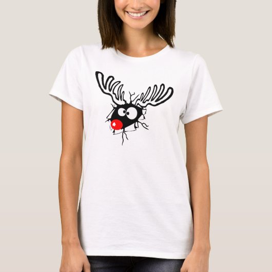 Crazy Red Nosed Reindeer T-Shirt (Vorderseite)