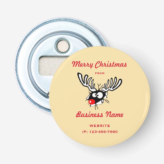 Crazy Red Nosed Rentier - Kundenspezifische Geschä Flaschenöffner (Vorderseite)