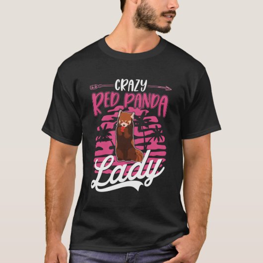Crazy Red Panda Lady Red Panda T-Shirt (Vorderseite)