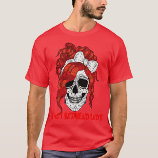 Crazy Redhead Lady Skull T-Shirt