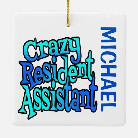 Crazy Resident Assistant CUSTOM Keramikornament (Rückseite)
