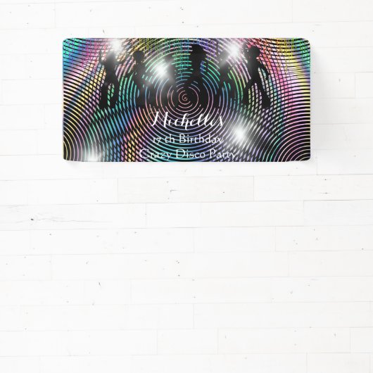 Crazy Retro Psychedelic Disco Geburtstag Banner (InSitu)