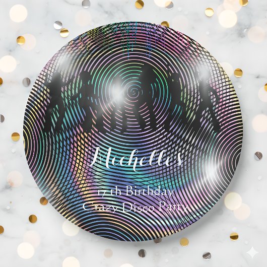 Crazy Retro Psychedelic Disco Geburtstag Pappteller