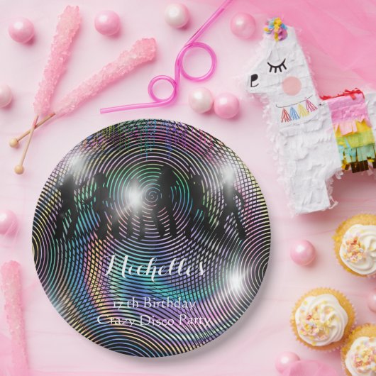 Crazy Retro Psychedelic Disco Geburtstag Pappteller (Party)