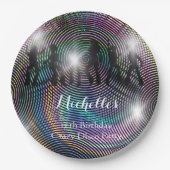 Crazy Retro Psychedelic Disco Geburtstag Pappteller (Vorderseite)