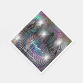 Crazy Retro Psychedelic Disco Geburtstag Serviette (Ecke)