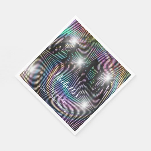 Crazy Retro Psychedelic Disco Geburtstag Serviette (Ecke)