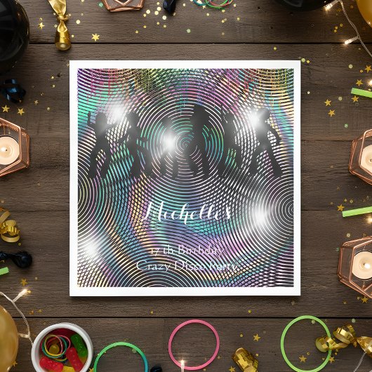 Crazy Retro Psychedelic Disco Geburtstag Serviette