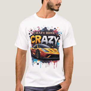 Crazy Rider Urban Graffiti Motorrad Kunst T-Shirt
