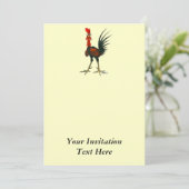 Crazy Rooster Einladung (Stehend Vorderseite)