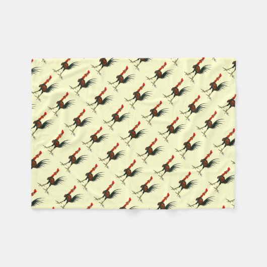 Crazy Rooster Fleecedecke (Vorderseite (Horizontal))