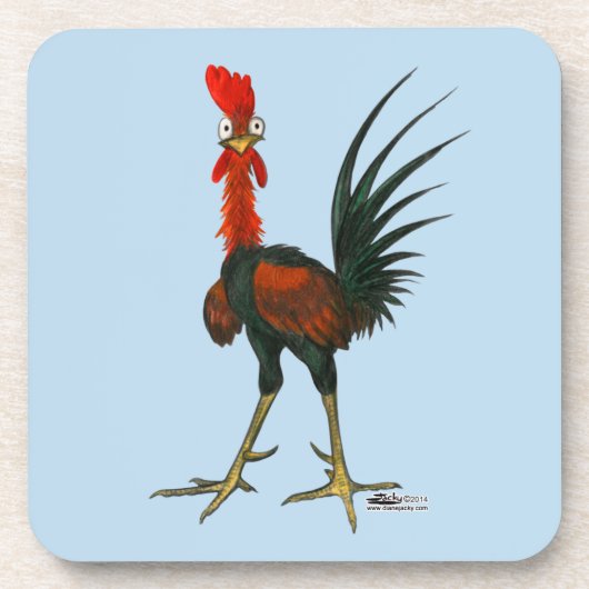 Crazy Rooster Getränkeuntersetzer (Vorderseite)