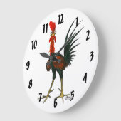 Crazy Rooster Große Wanduhr (Winkel)