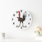 Crazy Rooster Große Wanduhr (Zuhause)