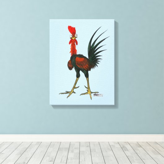 Crazy Rooster Leinwanddruck (Insitu (Holzboden))