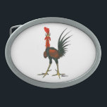 Crazy Rooster Ovale Gürtelschnalle<br><div class="desc">Schlechter verrückter Hahn.  Jemand hat gerade zum millionsten Mal gefragt,  warum er die Straße überquert hat.</div>