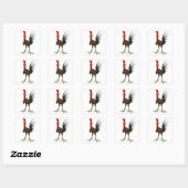 Crazy Rooster Quadratischer Aufkleber (Blatt)