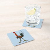 Crazy Rooster Rechteckiger Pappuntersetzer (Vor Ort)