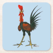 Crazy Rooster Rechteckiger Pappuntersetzer (Vorderseite)