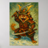Crazy Samurai Cat Poster (Vorne)
