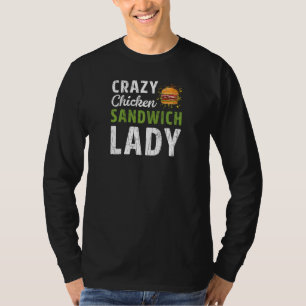 Crazy Sandwich Lady Bologna Meat Food Graphic T-Shirt