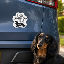 Crazy Sausage Dog Mum Car Magnet Personalisiert