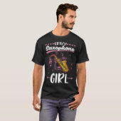 Crazy Saxophone Girl Saxophonist T-Shirt (Vorne ganz)