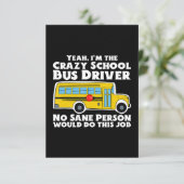 Crazy School Bus Driver Geschenk RSVP Karte (Stehend Vorderseite)