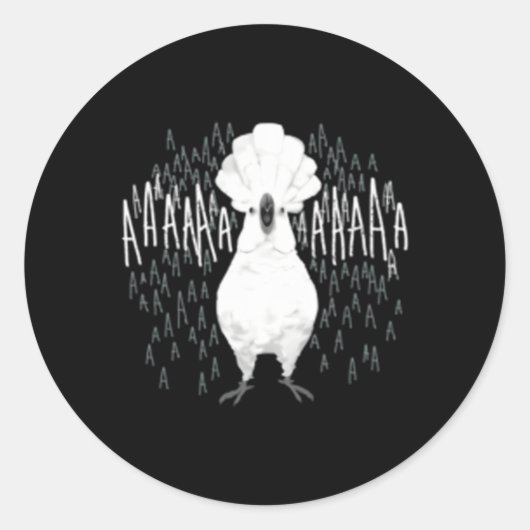 Crazy schreiend Cockatoo Runder Aufkleber (Vorderseite)